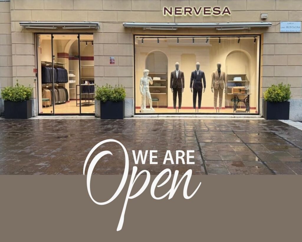 Vetrina della boutique Nervesa in Via Borgospesso 19 a Milano